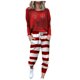 thumbnail image 2 of Puntoco Traje De Dos Piezas Con Estampado Navideño Para Mujer Jersey De Manga Larga Con Cuello Redondo Tops Pantalones Largos Chándales Chándales Puntoco Puntoco-3110, 2 of 7