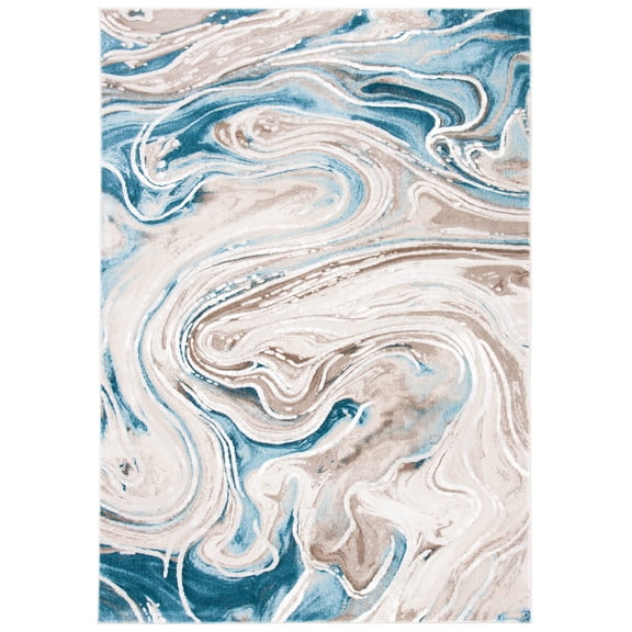 SAFAVIEH Meadow Felicity Abstract Area Rug, Beige/Blue, 3' x 5'