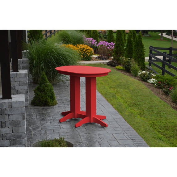 A & L Furniture Poly 48 x 33 in. Oval Bar Height Table
