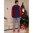 thumbnail image 3 of Matching Family Pajamas Sets Christmas PJ's Letter Plaid Printed Long Sleeve Tee and Bottom Loungewear or One-Piece Jumpsuit, 3 of 9