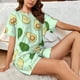 thumbnail image 4 of Fotbe Avocado Conjunto de Pijama Estampado para Mujer, 2 Piezas, Ropa de Dormir con Camiseta de Manga Corta y Shorts Suaves-Large, 4 of 6