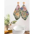 thumbnail image 2 of Green Boho Flower Kitchen Dish Towels for Drying Dishes Set of 4, Spring Watercolor Country Floral Plant Waffle Weave Microfiber Hand Tea Bathroom Towels Quick Dry & Absorbent Towel 12x12, 2 of 7