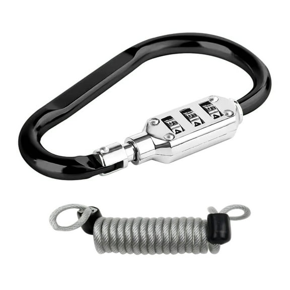 Carabiner Clip with Combination Lock, Heavy Duty Locking Carabiner Anti Theft