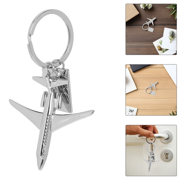EXHUMKY Engraving Ready Aircraft Keychain for Aviation Enthusiasts 2Pcs