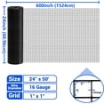 thumbnail image 2 of 16GA Hardware Cloth Welded Black PVC Coated Wire Mesh Galvanized Square Chicken Wire Fence 1in 24in(H) x 50ft(L), 2 of 9