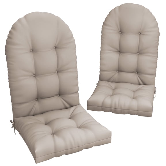 Outdoor Adirondack Chair Cushion, Set of 2 Rocking Chair Cushions 44x19x4 Inch high Back Fade-Resistant & Water Resistant Thickened Patio Chair pad for Indoor and Outdoor Beige
