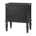 thumbnail image 4 of 27"Tall Farmhouse Wooden 2-drawer End Table with Charging Station Round Ring Pulls End Table Chacoal, 4 of 6