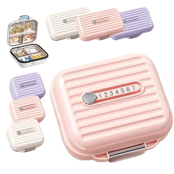 Mini Portable Pill Box, 7 Compartments Travel Small Pill Organizer, Pill Case for Purse, Pocket Pharmacy Case Container for Daily Weekly 7 Day Medication or Jewelry Small Item Storage (Pink,Large)