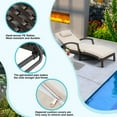 thumbnail image 4 of HOMREST Chaise Lounge Chairs Set of 2 for Outside, Adjustable 5 Position Outdoor PE Rattan Wicker Patio Pool Lounge Chair with Arm, Cushion, Pillow and Wheels for Poolside Backyard Deck Porch,Khaki, 4 of 7