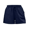 thumbnail image 3 of DuoJiaJ Women Casual Shorts Cute Soft Elastic Bottoms Boxer Shorts Womens Linen Shorts Blue M, 3 of 3