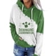 thumbnail image 3 of Sudadera con capucha con cordón para el día de San Patricio para mujer, sudadera con capucha de trébol estampada de manga larga para mujer, 3 of 5