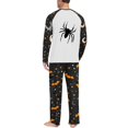 thumbnail image 6 of Men's Halloween Pajama Set Long Sleeve Raglan Soft Cotton Loungewear with Print Top & Full Length Pants for Home Night Navy 2XL, 6 of 6