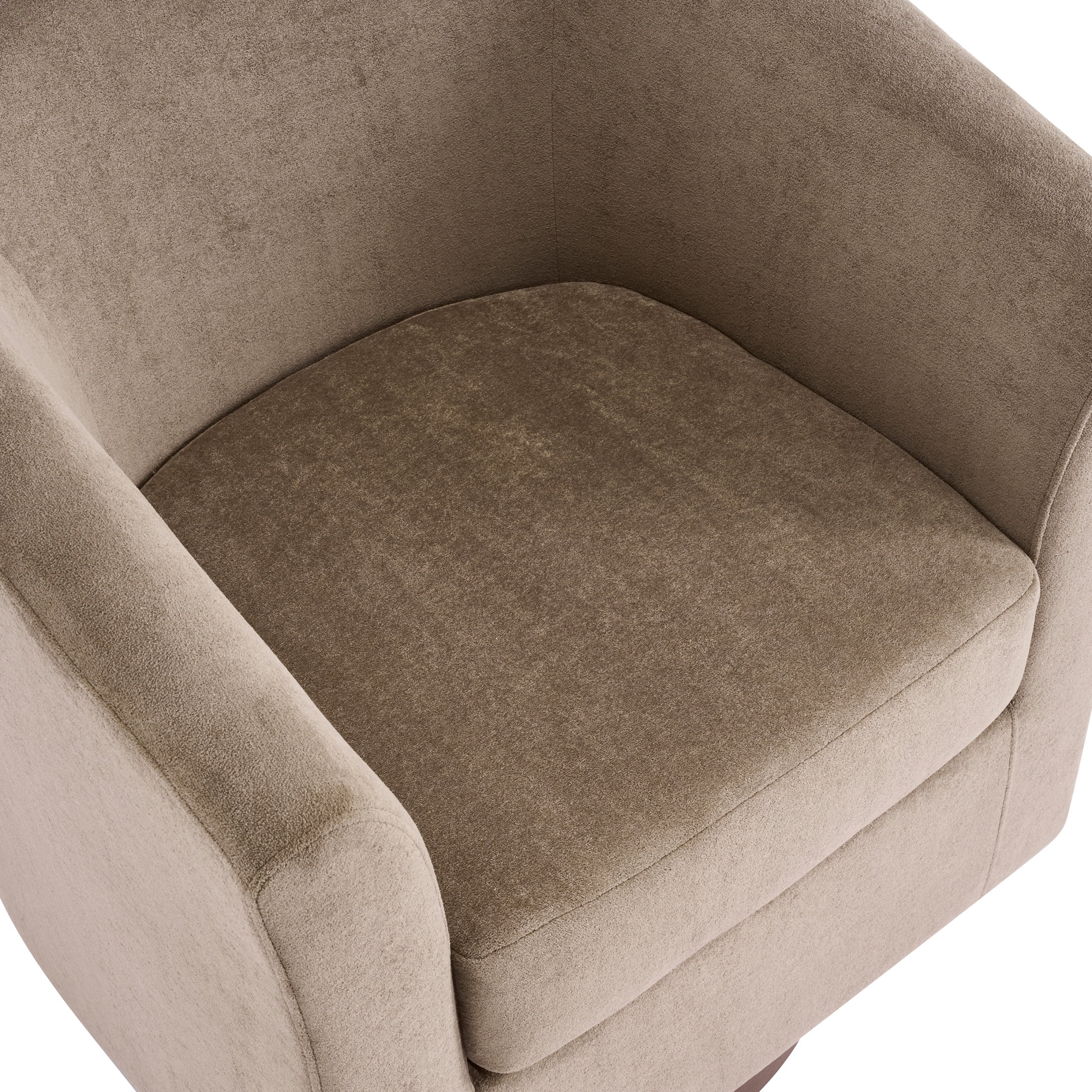 Christopher Knight Home 360° Swivel Barrel Chair with Velvet Upholstery and Wooden Base, Light Brown