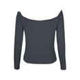 thumbnail image 4 of JYnXIANTI Going out Tops for Women off Shoulder Long Sleeve Shirts for Women Fall Fashion Slim Fitted Ruched Tight Tee Clothes, 4 of 5
