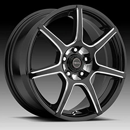 Ultra 422-6780BM-40 16 x 7 in. Gloss Black with Milled Accents & Clear-Coat Wheels