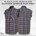 thumbnail image 2 of BIKER WEAR USA Plaid Flannel Casual Shirt– 100% Cotton Sleeveless Shirts for Men, 2 of 7