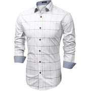 COOFANDY Mens Fashion Long Sleeve Plaid Button Down Shirts Casual Dress Shirt