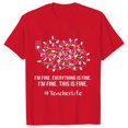 thumbnail image 4 of Estoy bien, todo está bien, ropa de mujer, luces navideñas, moda informal, ropa femenina, camisetas de manga corta, camisetas para mujer, 4 of 5