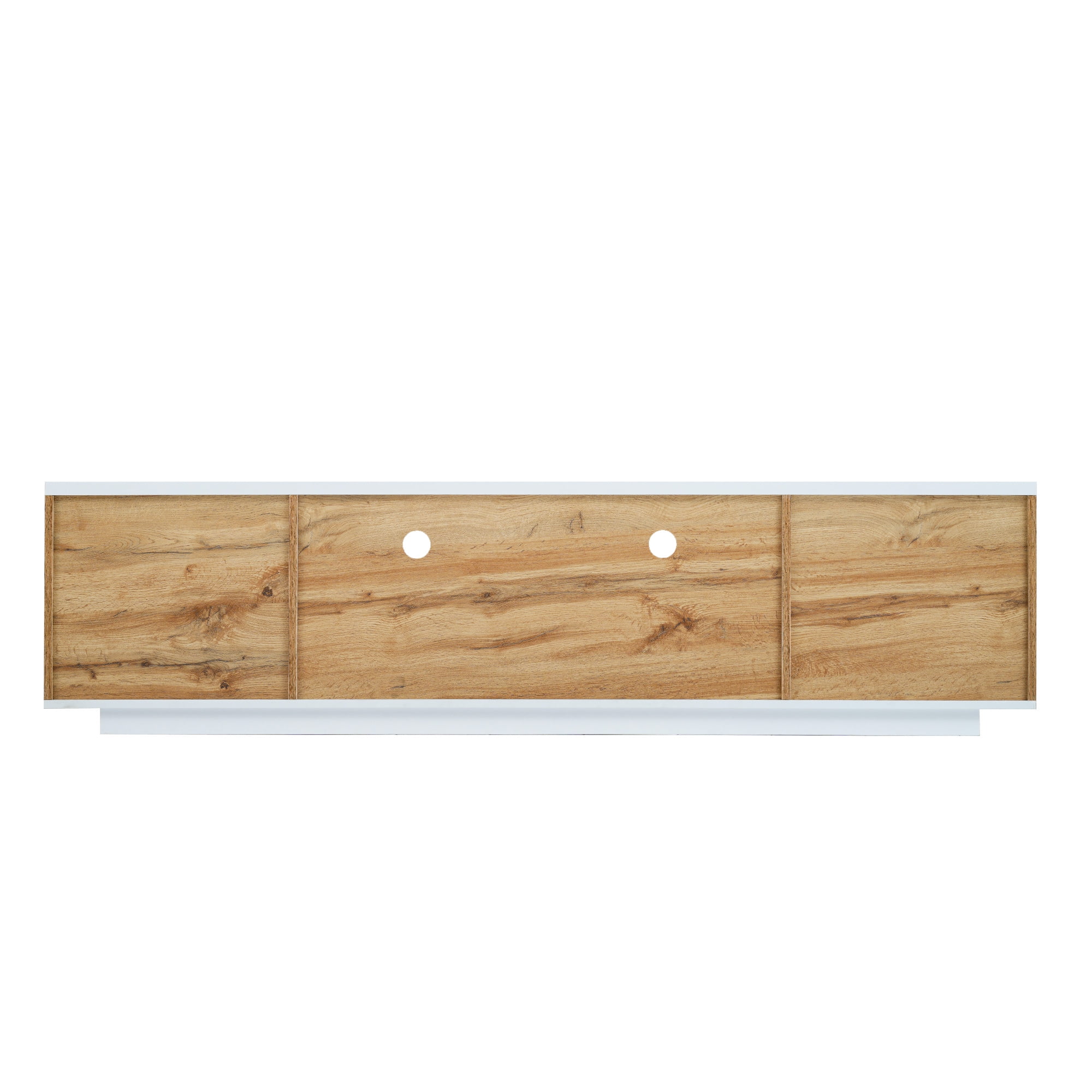 Aukfa TV stand for TVs up to 80"with Door Rebound Device for Living Room Bedroom,Natural
