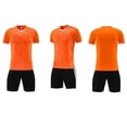 thumbnail image 4 of Zpanxa Boys Teal V-Neck Stripe Soccer Jersey and Navy Shorts Set 2 Piece Athletic Uniform Outfit, 4 of 5