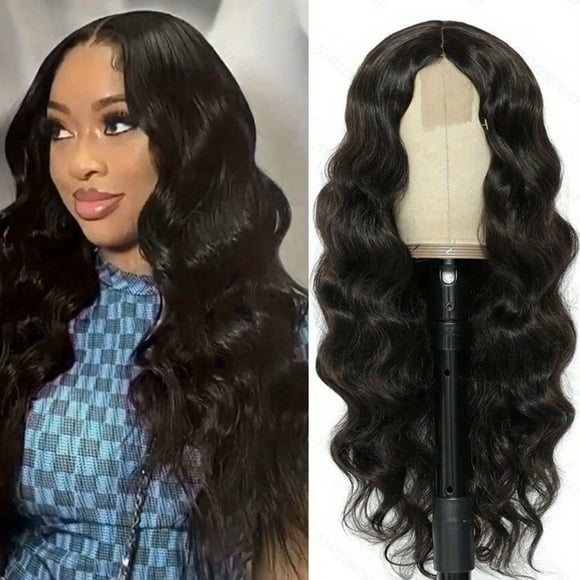 DPTALR Chemical Fiber Wig Black Long Hair Small Curly Head Cover Matte High-Temperature Silk
