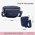 thumbnail image 6 of Kedzie Women's Day Pack Neoprene Crossbody Bag with Adjustable Strap, Navy, 6 of 7