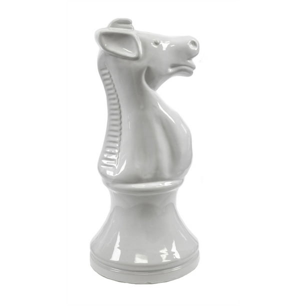 Attractive Horse Chess Piece Decor, White