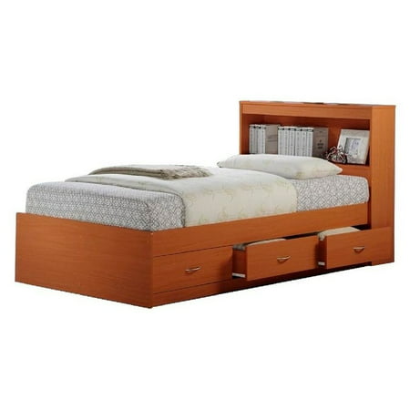 Hodedah  Twin-Size Captain Bed with 3-Drawers and Headboard (Box 2 of 2 Only)