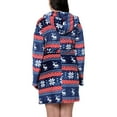 thumbnail image 3 of dazeni Women Flannel Robe Plus Size Vintage Print Winter Warm Kimono Robes Short Lightweight Fuzzy Fleece Cozy Sleepwear Casual Bathrobe for Ladies Loungewear, 3 of 5