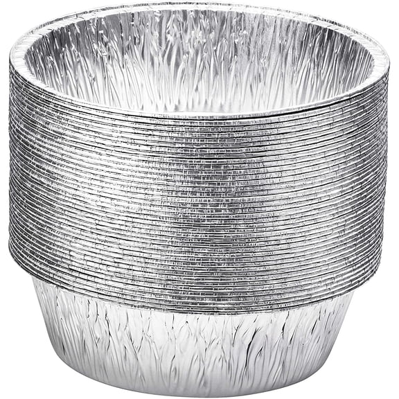 50 Pack Diplastible 8-inch | Disposable Cake Pan and Extra Deep Aluminum Foil Pans