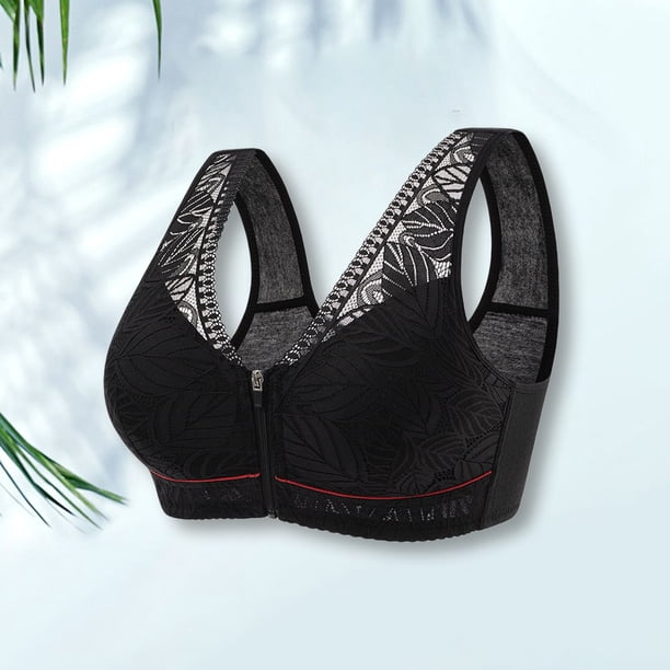 Conjunto de lencería Sujetador transpirable para mujer, sujetadores de encaje acolchados de soporte alto, ropa interior suave y cómoda para el día a día Kuymtek Negro T 46 para Mujer