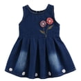 thumbnail image 2 of Beautyzll 1-8Y Toddler Girls Casual Demin Dresses Baby Kids Sleeveless Onesies Jeans Dress Princess Sundress A-Line Skirt, 2 of 9