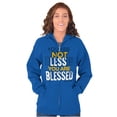 thumbnail image 4 of Not Less You Are Blessed Christian Zip Up Hoodie Men's Women's Brisco Brands X, 4 of 6