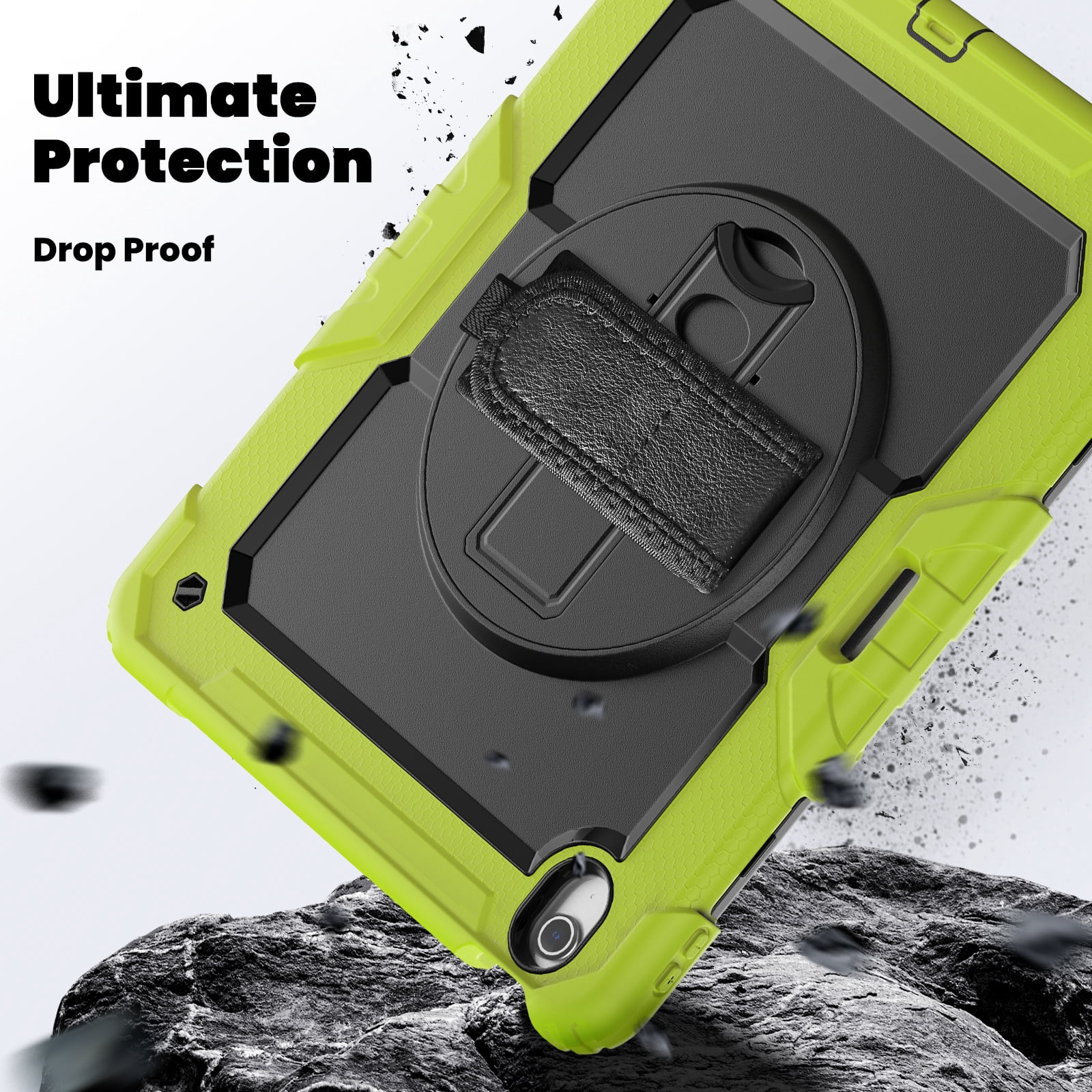 Allytechgroup iPad Pro 13 2024 Case with Screen Protector / Shoulder Strap/ Pencil Holder, Heavy Duty Shockproof Rugged Handle Kickstand Bumper Case Cover for Apple iPad Pro 13 Inch 2024 M4,Green