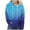 Blue, variant on Women's Hoodies Sweatshirts Relaxed Fit Gradient Patchwork Hooded Sweatshirt with Long Sleeves Pullover Casual Fall Top featuring Front Pocket and Comfortable Blue M