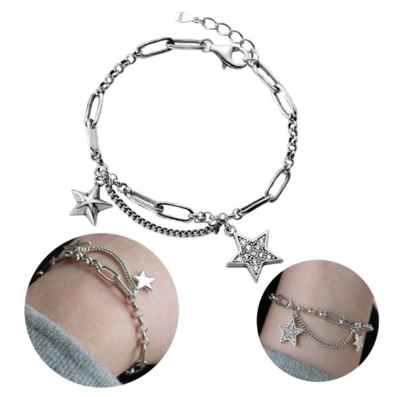 AOOOWER 2023 Korean Shiny Star Bracelet Women Light Luxury Design Exquisite and High Quality Boudoir Couple Simple Jewelry