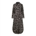 thumbnail image 3 of ZANZEA Women's Turn Down Collar Long Sleeve Leopard Print Shirt Dress, 3 of 4