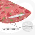 thumbnail image 3 of Sikiie Strawberry Floral Print Plush Pillow Cover, Wrinkle-proof and Stain-resistant Pillow Protector without Pillow Core, Home Decoration-14"x20", 3 of 6