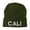 Olive, variant on Wording of Cali Embroidered Beanie - White OSFM