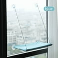 thumbnail image 1 of Hamaca colgante con ventana para gato, cama con ventosa, ahorro de espacio para todas las estaciones, fácil de instalar, marco de escalada para gatos, invierno,Cian claro, 1 of 7