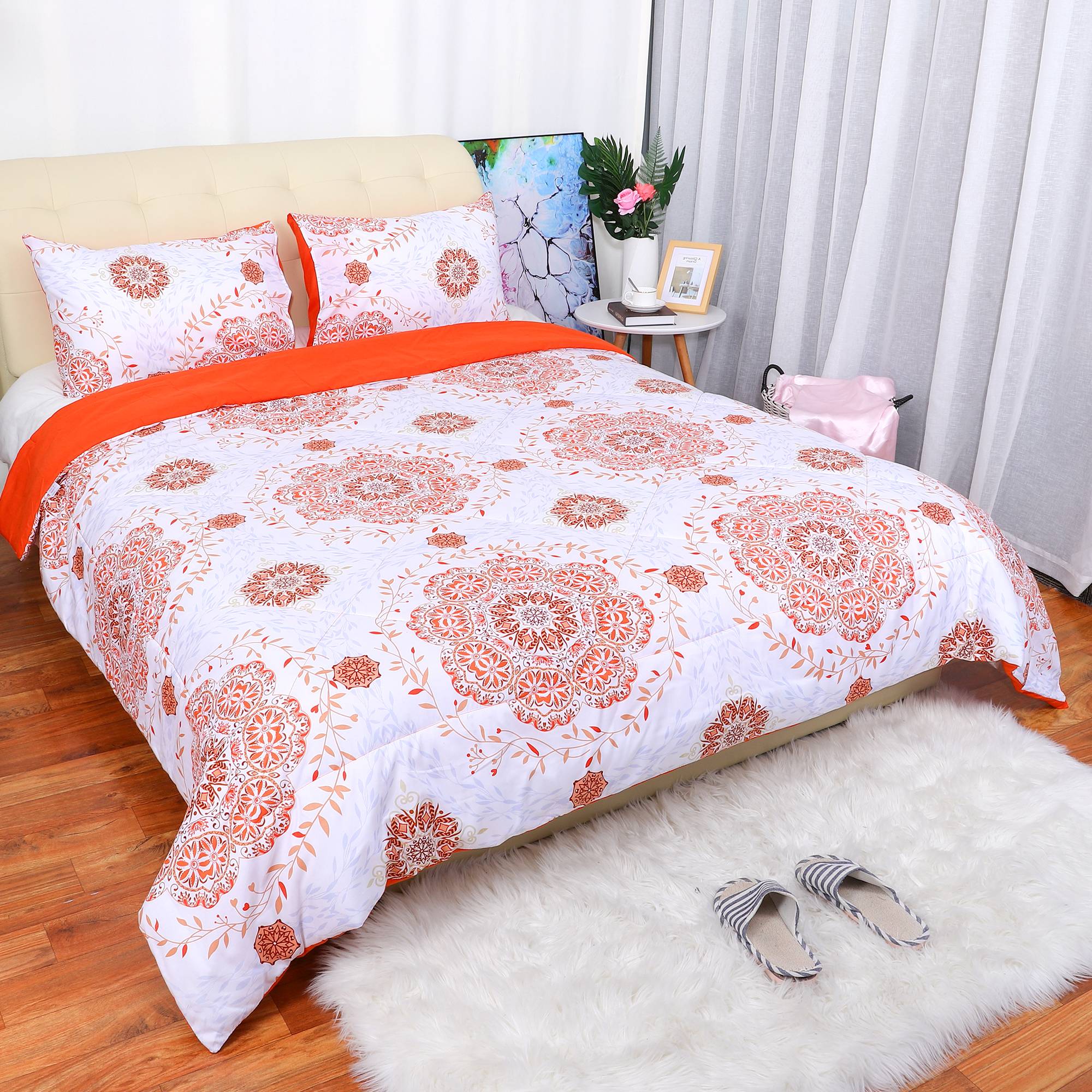 Bohemian Comforter Sets Queen with 2 Matching Pillow Shams Soft