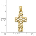 thumbnail image 3 of 14K Yellow Gold Charm Pendant Themed 24 mm 11 Diamond-Cut Filigree Cross, 3 of 3