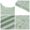 thumbnail image 5 of UVN Summer Shirts for Women Short Sleeve Blouses Ladies Crewneck Lace Crochet Tops Dressy Chiffon Blouses, 5 of 8