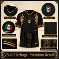 thumbnail image 3 of Mexico Soccer Jersey Men - Aztec Mayan Calendar Mexican Flag Football Shirt, Black T-Shirt for Fans Sports, 3 of 12