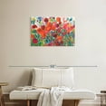 thumbnail image 2 of Elephant Stock Vivid Poppy Collage Wall Art - Horizontal Canvas Wall Art - Living Room Wall Decor - Abstract Canvas - Green And Orange Decor By Tara Funk Grim - 30" x 20", 2 of 8