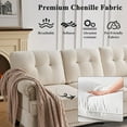 thumbnail image 4 of Beige Tufted Loveseat Sofa with Rolled Arms for Living Room and Bedroom, 4 of 6