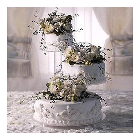 Acrylic Wedding Cake Stand 3 Tier - Cake Stand Set with 8 & 12 Plates 14 Base - Customizable Display for Parties Weddings Desserts