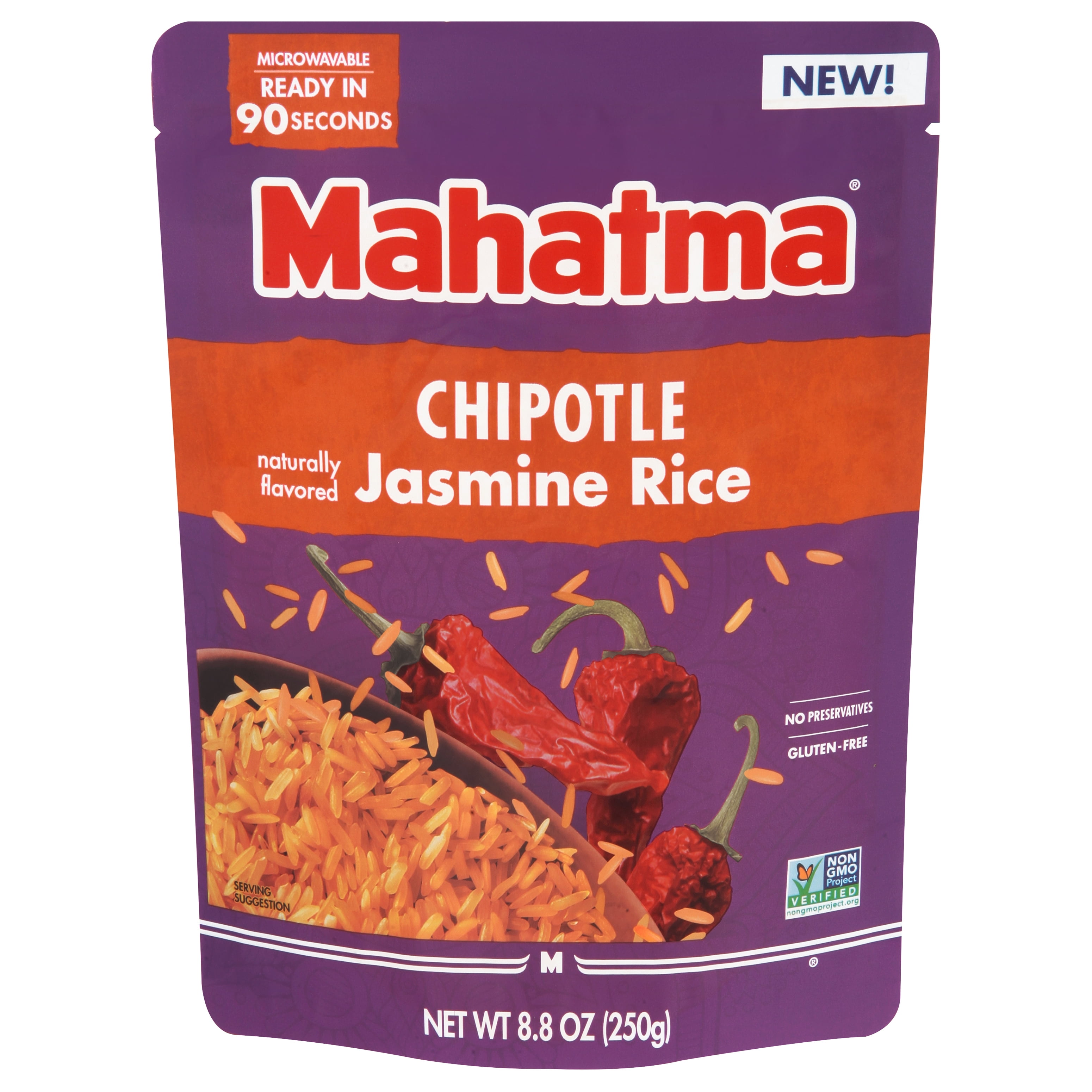 (2 pack) Mahatma Ready-to-Heat Chipotle Jasmine Rice, 8.8 oz Bag