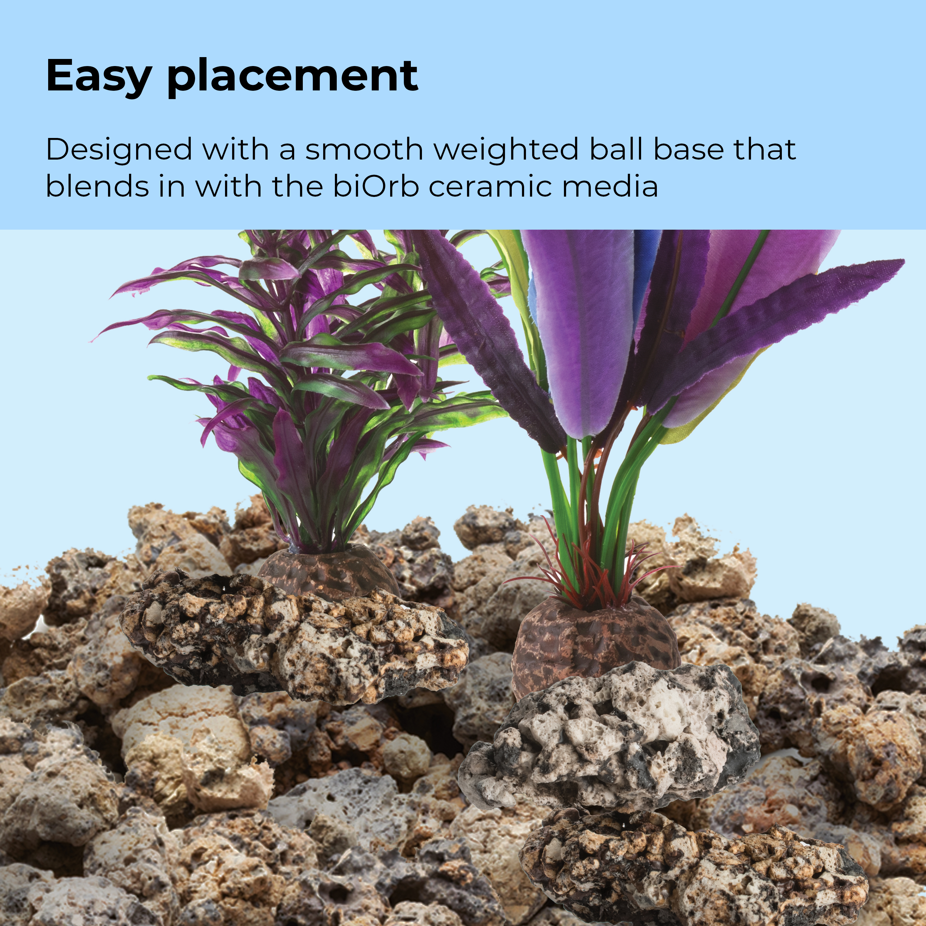 biOrb Small Parrot Feathers Plant Set - Purple Aquarium Plant Decoration