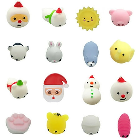 16PC Christmas Toys Mini Cute 2019 HOTSALES Squeeze Funny Toy Soft Stress Relief Toy DIY